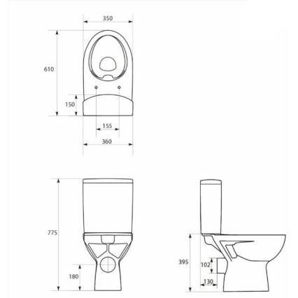Cersanit K27-062 - Seisova WC PARVA keramiikka/valkoinen