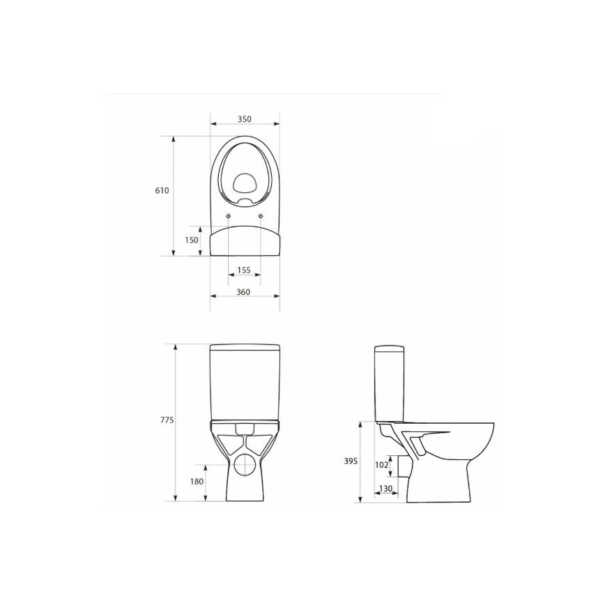 Cersanit K27-062 - Seisova WC PARVA keramiikka/valkoinen