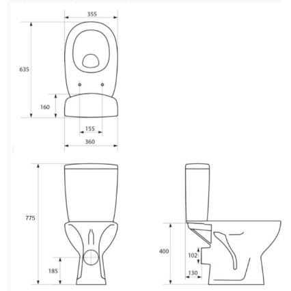 Cersanit K667-052 - Seisova WC-istuin ARTECO-istuinkannella, keramiikka/valkoinen