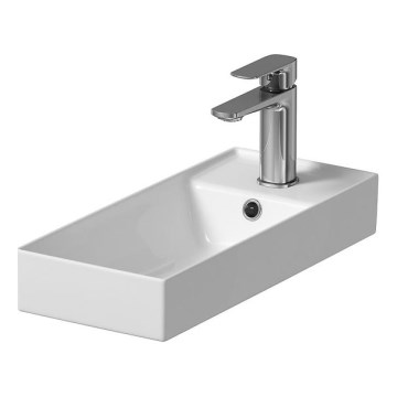 Cersanit K677-005 - LARGA 22x50 cm tasoon asennettava pesuallas, keramiikka/kiiltävä valkoinen
