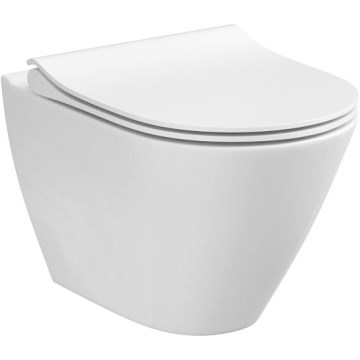 Cersanit K701-104 - Ripustettava WC-istuin CITY OVAL, keramiikka/valkoinen, istuinrengas mukana