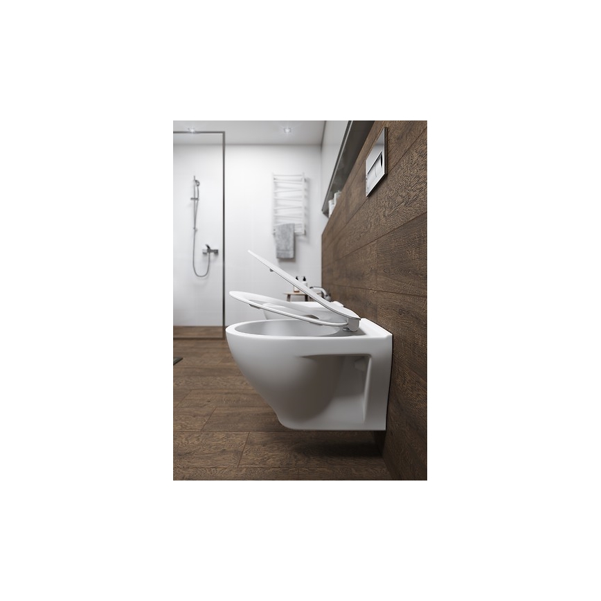 Cersanit K701-147 - Ripustettava WC-istuin SAVIO-istuinkannella, keramiikka/valkoinen