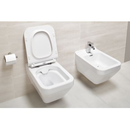 Cersanit S701-213-ECO - Seinään asennettava WC-istuin istuinkannella CREA, keramiikka/valkoinen