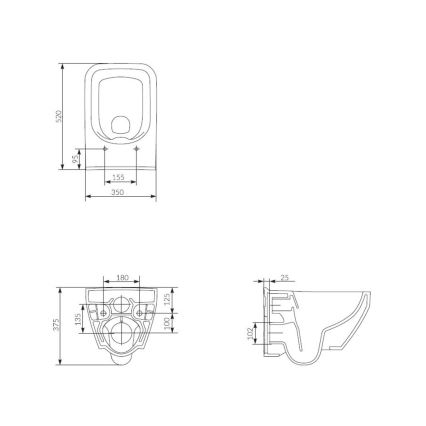 Cersanit S701-213-ECO - Seinään asennettava WC-istuin istuinkannella CREA, keramiikka/valkoinen