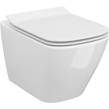 Cersanit S701-405 - Ripustettava WC-istuin CITY SQUARE istuinkannella, keramiikka/valkoinen