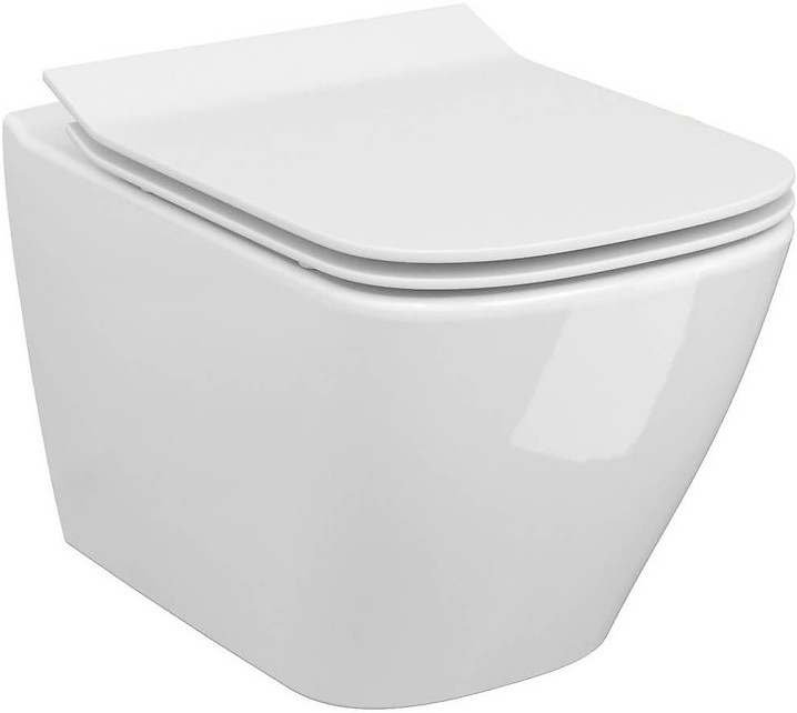 Cersanit S701-405 - Ripustettava WC-istuin CITY SQUARE istuinkannella, keramiikka/valkoinen