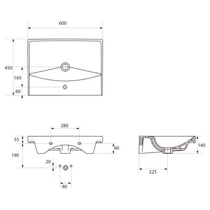 Cersanit S801-142-DSM - Seinäkiinnitteinen kylpyhuoneen kaappi pesualtaalla LARA CITY 60x45 cm valkoinen