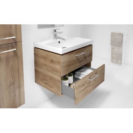 Cersanit S801-153-DSM - Ripustettava kylpyhuonekaappi pesualtaalla LARA COMO 46x50 cm pähkinä