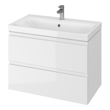 Cersanit S801-221-DSM - Ripustettava kylpyhuoneen kaappi altaan kanssa MEDDIE 62x80 cm kiiltävä valkoinen