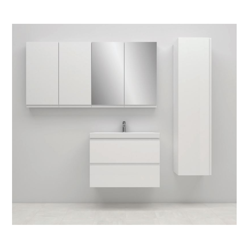 Cersanit S801-221-DSM - Ripustettava kylpyhuoneen kaappi altaan kanssa MEDDIE 62x80 cm kiiltävä valkoinen