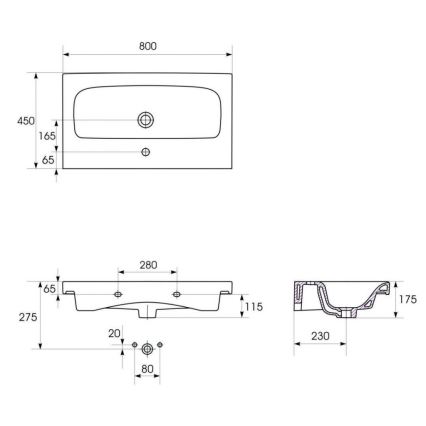 Cersanit S801-221-DSM - Seinäasennettava kylpyhuonekaappi pesualtaalla MODUO 80x45 cm kiiltävän valkoinen
