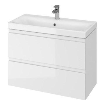 Cersanit S801-225-DSM - Ripustettava kylpyhuoneen kaappi altaan kanssa MEDA SLIM 62x80 cm kiiltävä valkoinen