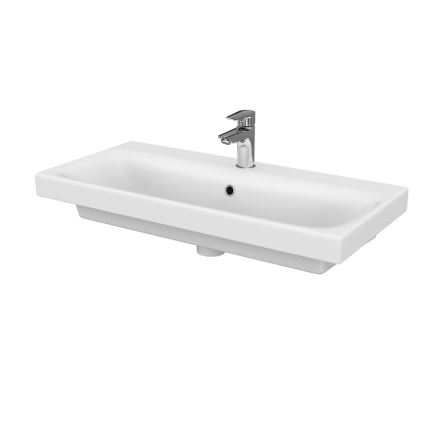 Cersanit S801-225-DSM - Ripustettava kylpyhuoneen kaappi altaan kanssa MEDA SLIM 62x80 cm kiiltävä valkoinen