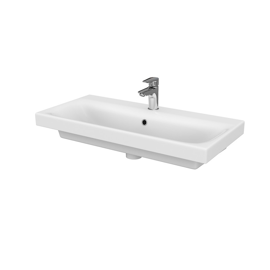 Cersanit S801-225-DSM - Ripustettava kylpyhuoneen kaappi altaan kanssa MEDA SLIM 62x80 cm kiiltävä valkoinen