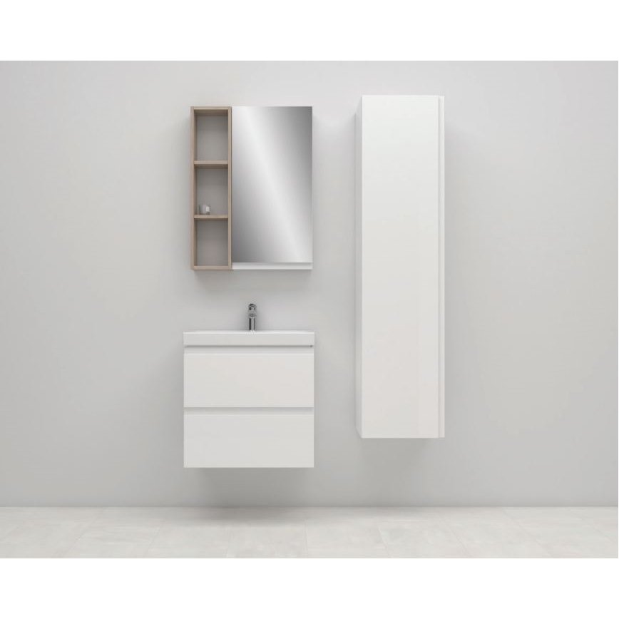 Cersanit S801-227-DSM - Ripustettava kylpyhuoneen kaappi altaan kanssa MEDA SLIM 62x60 cm kiiltävä valkoinen