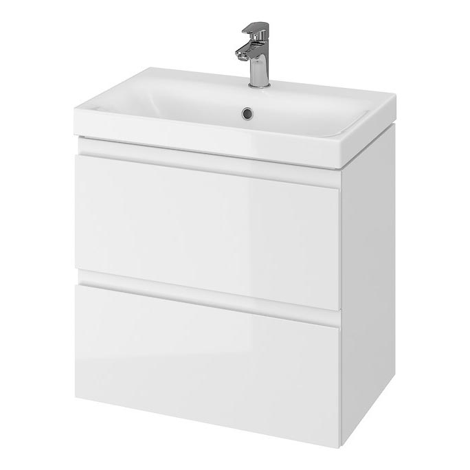 Cersanit S801-227-DSM - Ripustettava kylpyhuoneen kaappi altaan kanssa MEDA SLIM 62x60 cm kiiltävä valkoinen