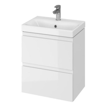Cersanit S801-229-DSM - Ripustettava kylpyhuonekaappi pesualtaalla MEDA SLIM 62x50 cm kiiltävä valkoinen
