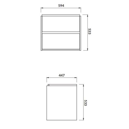 Cersanit S924-008 - Seinään asennettava CREA-allaskaappi 59,4 x 44,7 cm, tammi