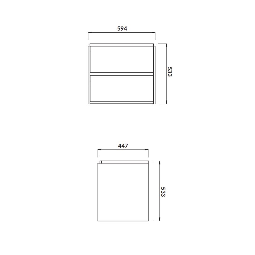 Cersanit S924-008 - Seinään asennettava CREA-allaskaappi 59,4 x 44,7 cm, tammi