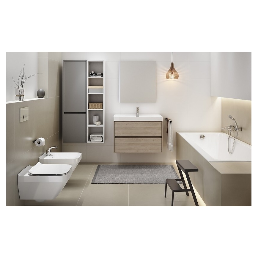 Cersanit S924-008 - Ripustettava kylpyhuonekaappi pesualtaan alle CREA 53,3x59,4 cm tammi