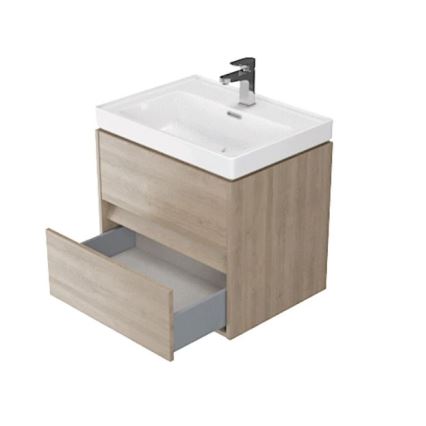 Cersanit S924-008 - Ripustettava kylpyhuonekaappi pesualtaan alle CREA 53,3x59,4 cm tammi