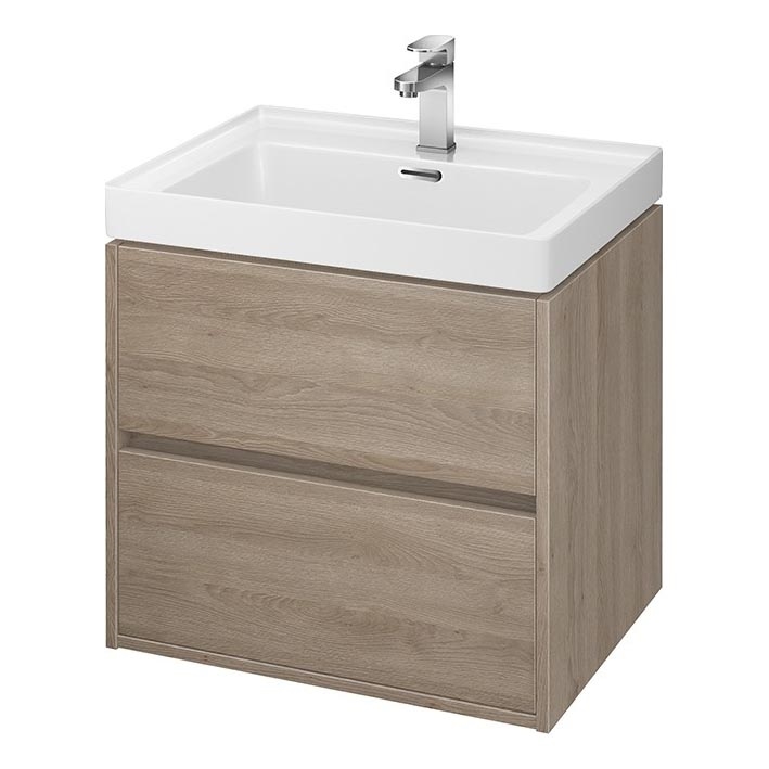 Cersanit S924-008 - Ripustettava kylpyhuonekaappi pesualtaan alle CREA 53,3x59,4 cm tammi
