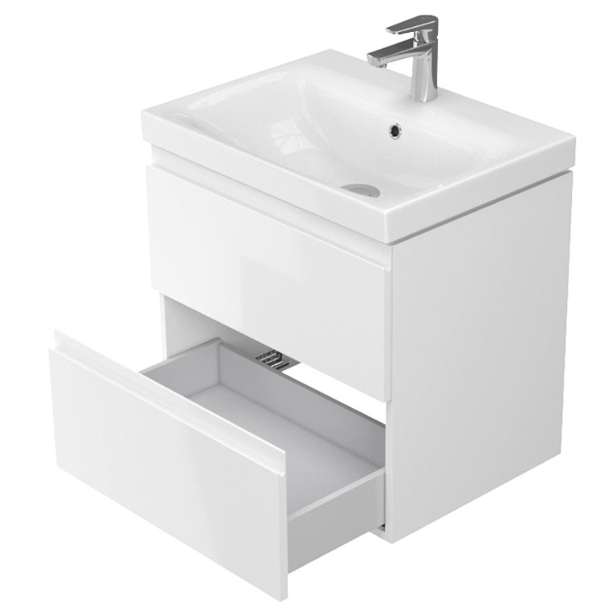 Cersanit S929-010 - Ripustettava kylpyhuonekaappi pesualtaan alle MODUO 57x59,5 cm kiiltävä valkoinen