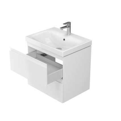 Cersanit S929-010 - Ripustettava kylpyhuonekaappi pesualtaan alle MODUO 57x59,5 cm kiiltävä valkoinen