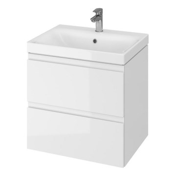 Cersanit S929-010 - Ripustettava kylpyhuonekaappi pesualtaan alle MEDDIE 57x59,5 cm kiiltävä valkoinen