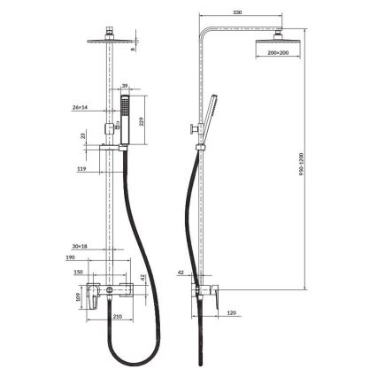 Cersanit S951-339 - MILLE suihkusarja kiiltävä kromi