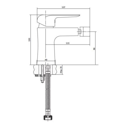 Cersanit S951-350 - Bidee-hana CITY kiiltävä kromi