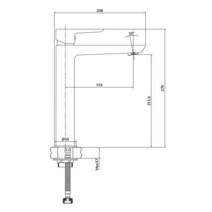 Cersanit S951-355 - Altaan hana MILLE 27 cm valkoinen + jäte