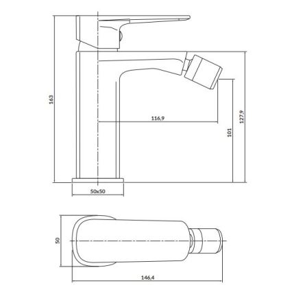 Cersanit S951-379 - Bidee-hana LARGA musta
