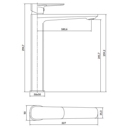 Cersanit S951-393 - Altaan hana LARGA 29,5 cm kulta