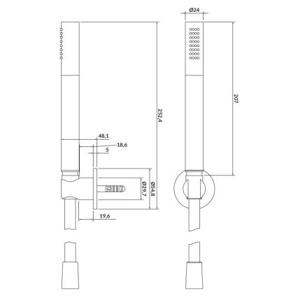Cersanit S951-401 - Suihkusetti CREA nikkeli