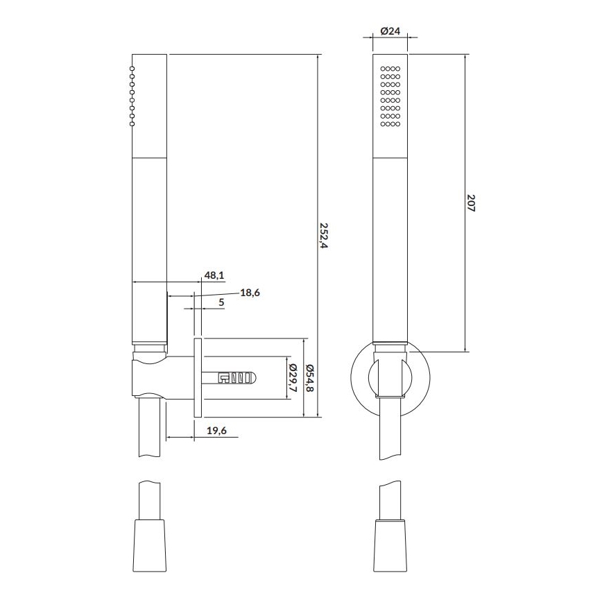 Cersanit S951-401 - Suihkusetti CREA nikkeli