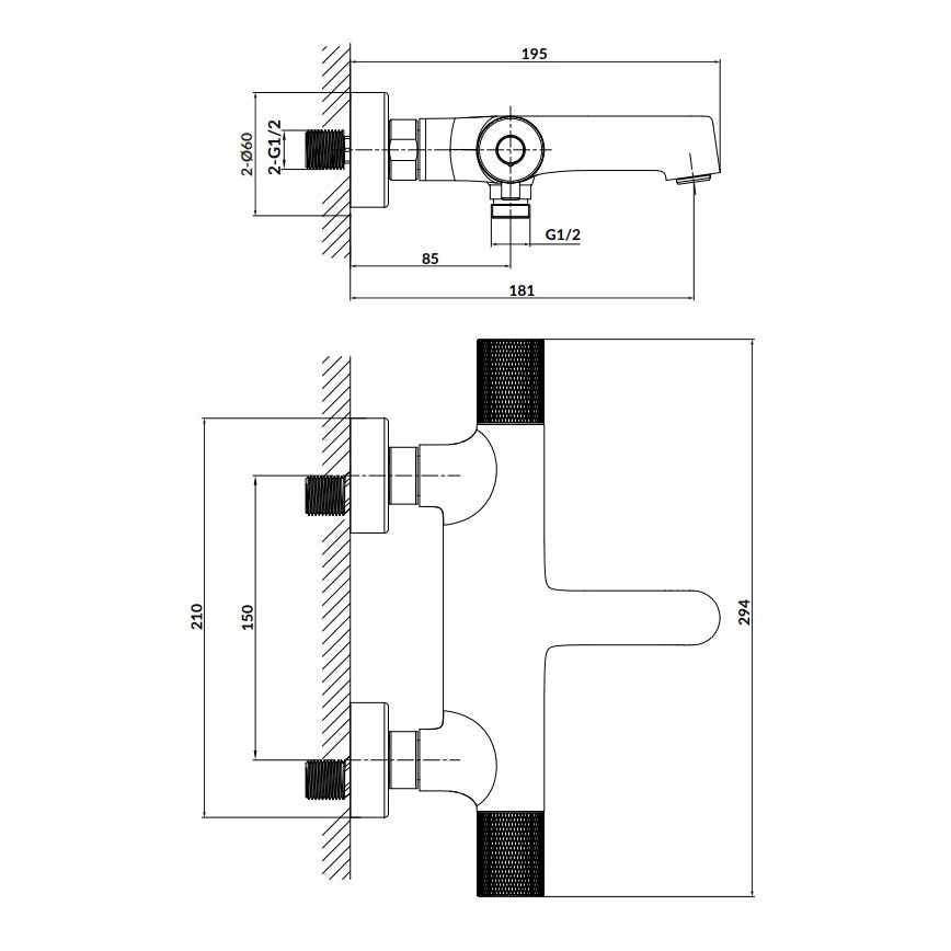 Cersanit S951-566 - Termostaatti kylpyhana ZEN musta