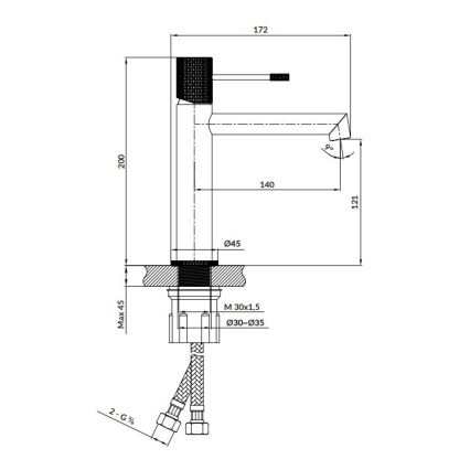 Cersanit S951-595 - Pesuallashana ZEN 20 cm musta