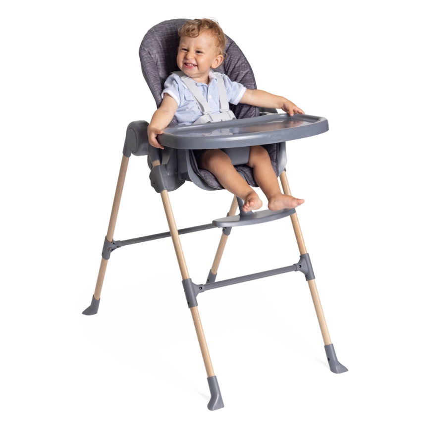 Chicco - Lasten ruokapöydän tuoli Polly Essential - harmaa