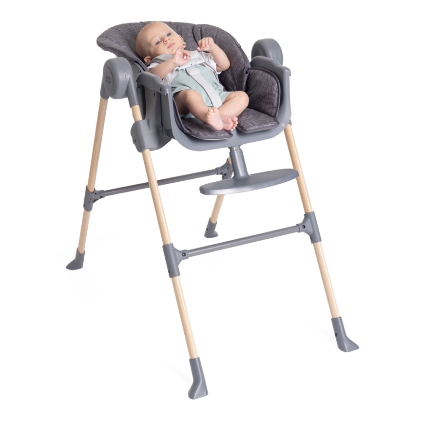 Chicco - Lasten ruokapöydän tuoli Polly Essential - harmaa