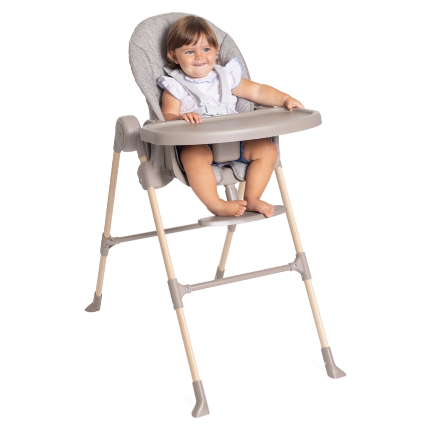 Chicco - Lasten ruokapöydän tuoli Polly Essential - harmaa/ruskea