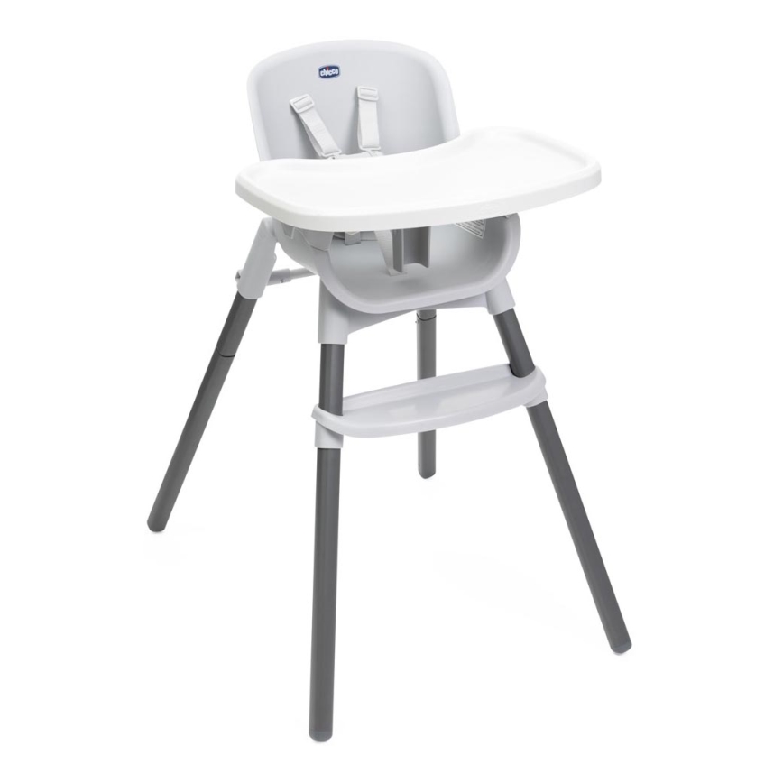Chicco - Lasten ruokapöydän tuoli ZEST 3in1 valkoinen/harmaa