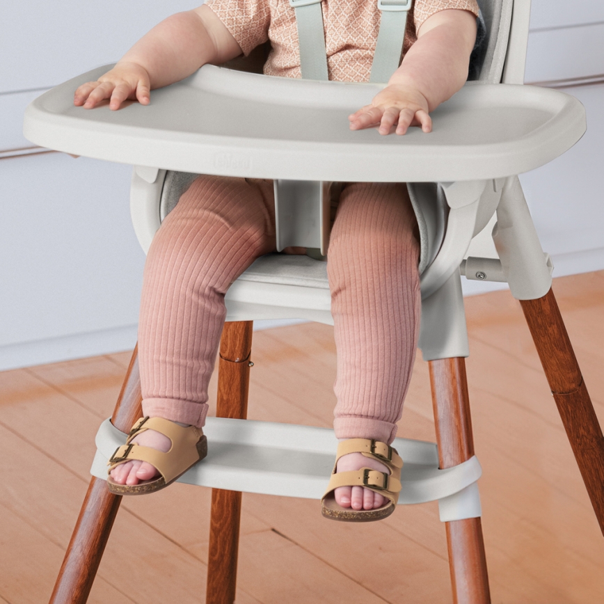 Chicco - Lasten ruokapöydän tuoli ZEST 3in1 valkoinen/harmaa