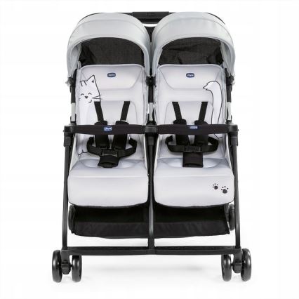 Chicco - Lastenrattaat kaksosille OHLALA TWIN Silver Kissa hopea