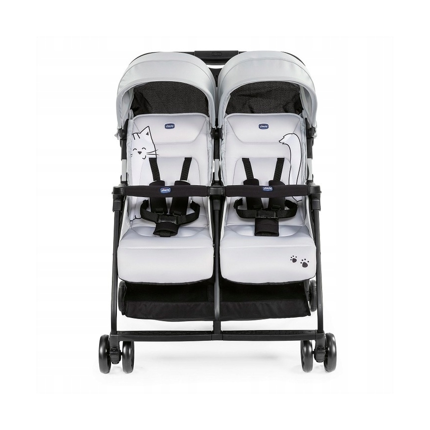 Chicco - Lastenrattaat kaksosille OHLALA TWIN Silver Kissa hopea