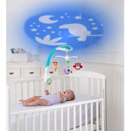 Chicco - Mobile pinnasänkyyn projektori MAGIC FOREST 3xAA