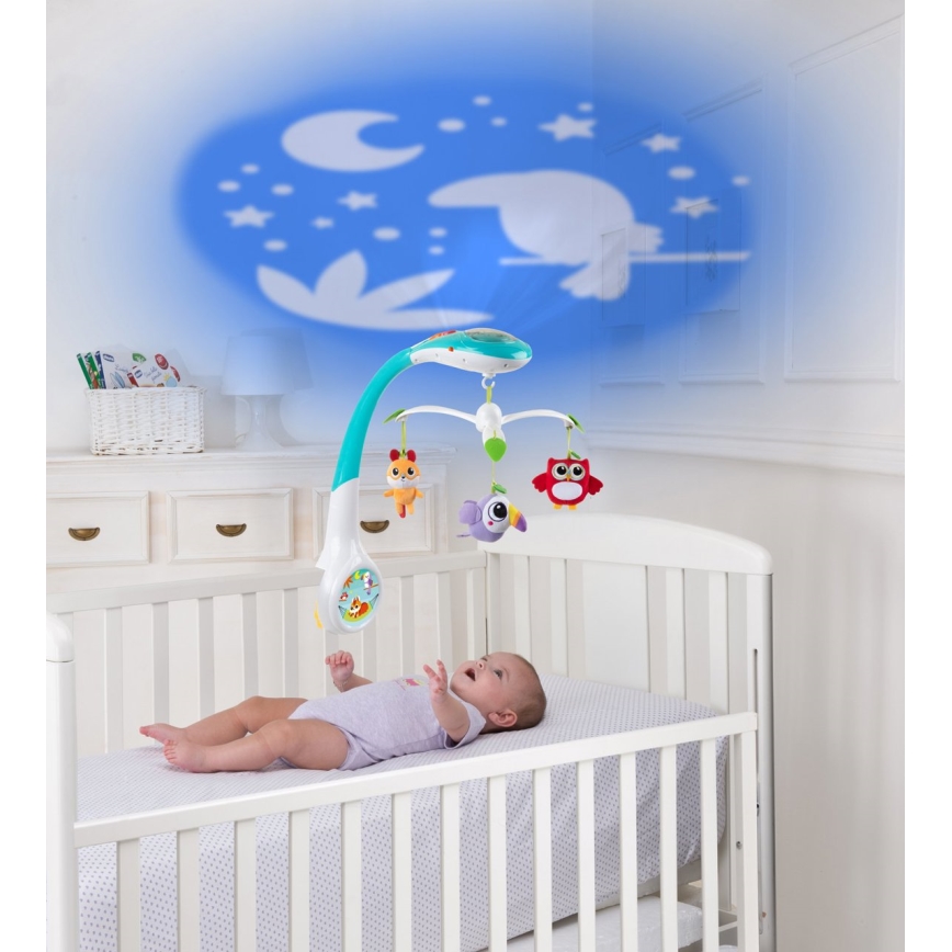 Chicco - Mobile pinnasänkyyn projektori MAGIC FOREST 3xAA
