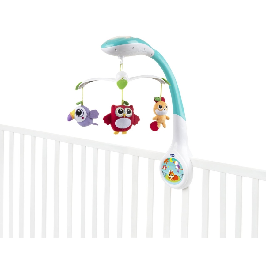 Chicco - Mobile pinnasänkyyn projektori MAGIC FOREST 3xAA