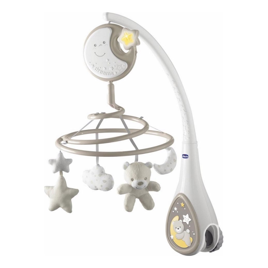 Chicco - Pinnasängyn mobiili melodialle 3in1 NEXT2DREAMS 3xAA harmaa
