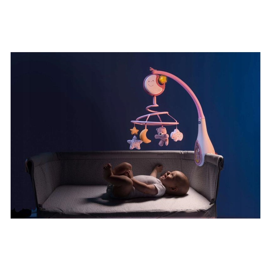 Chicco - Pinnasänky mobile melodialla 3in1 NEXT2DREAMS 3xAA pinkki